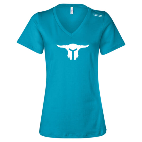 Barbarian Bar Relaxed Jersey V-Neck (Turquoise) Thumbnail